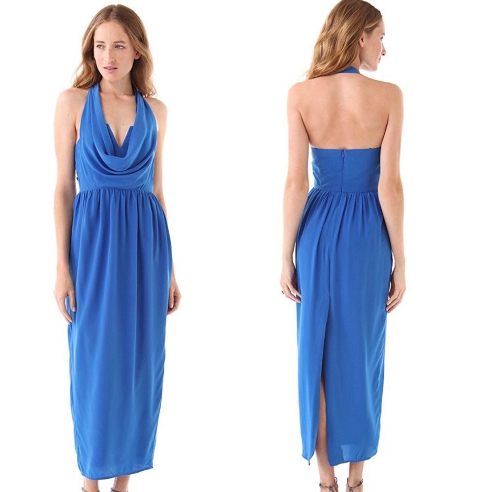 Zimmermann 100% Silk Bolt Halter Neck Long Dress